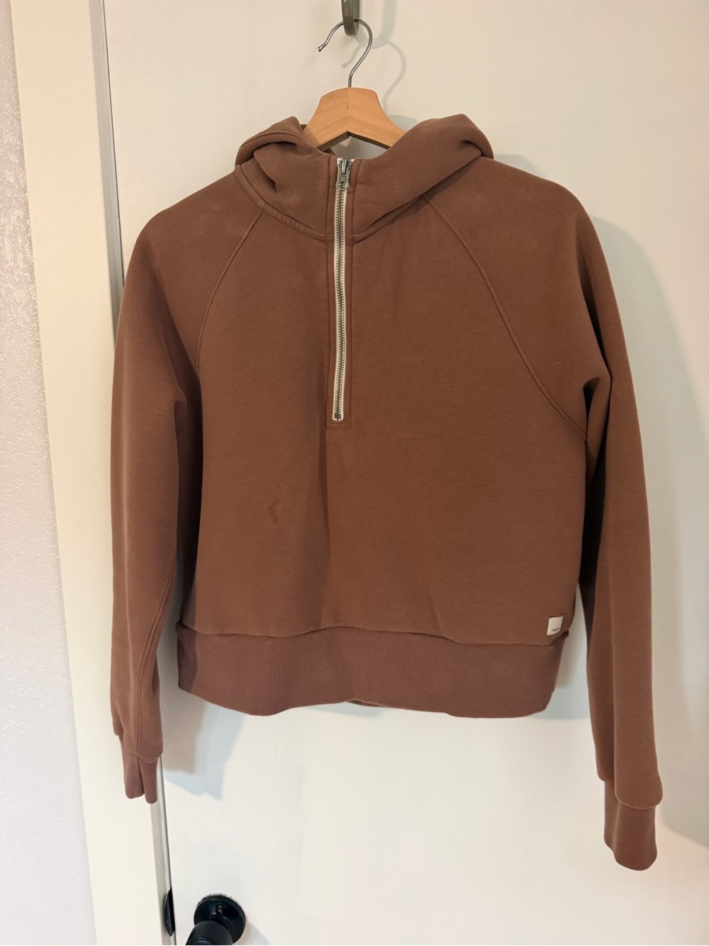 Vuori Brown Half-Zip Hooded Sweater
